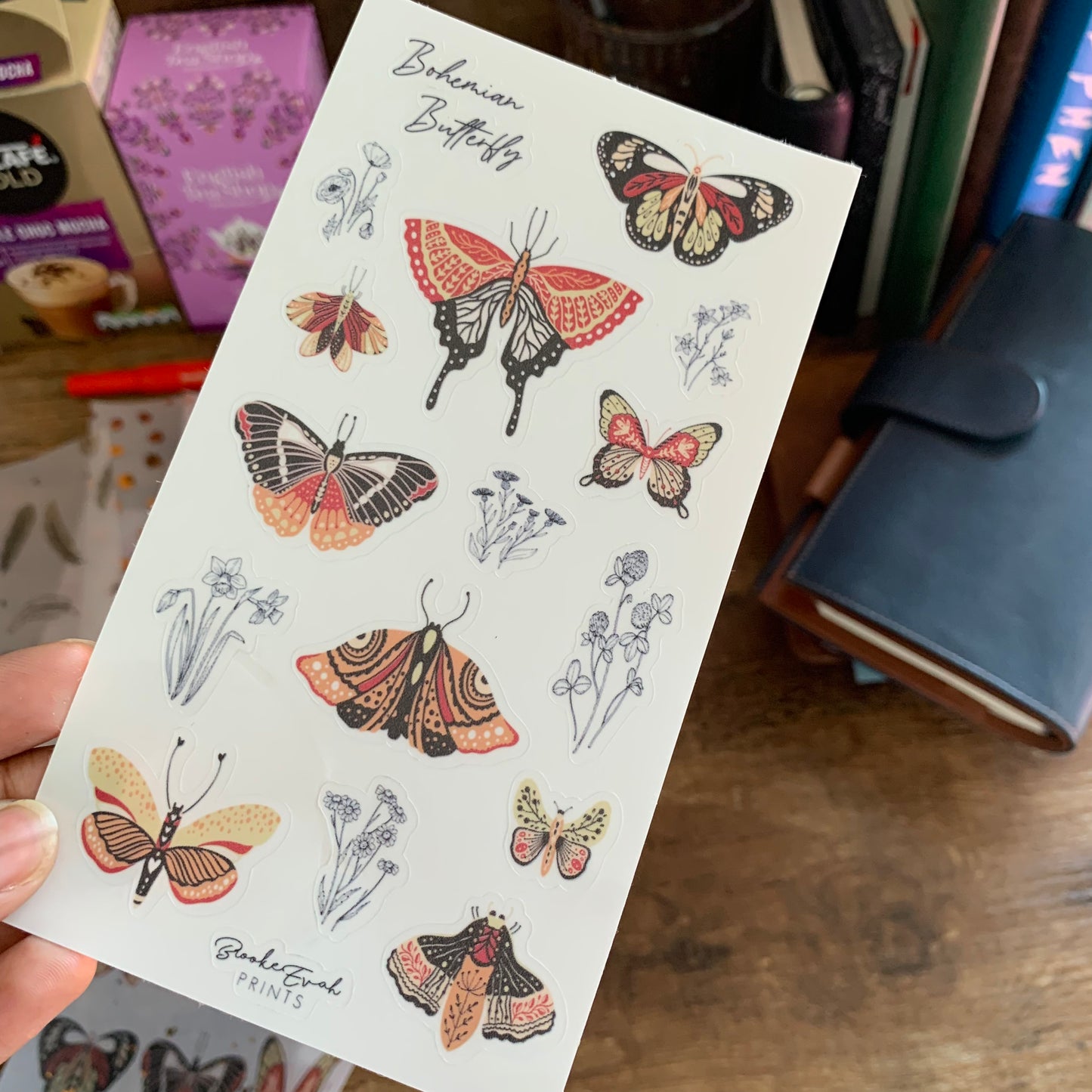 Bohemian Butterfly Stickers - Transparent Stickers