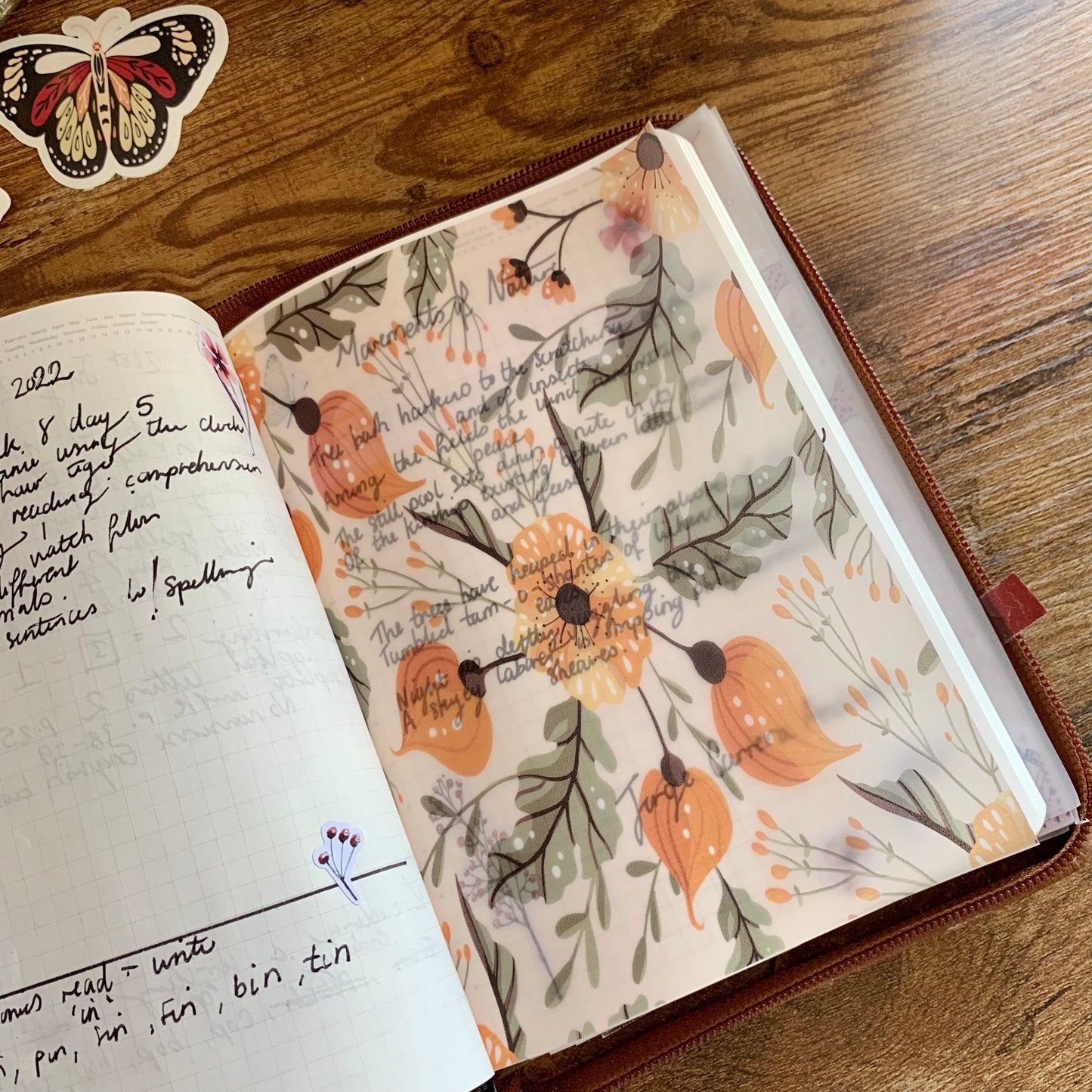 Hand Drawn Floral Pattern - Vellum Planner Dashboard - Nigella