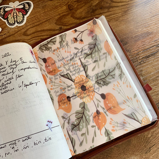 Hand Drawn Floral Pattern - Vellum Planner Dashboard - Nigella