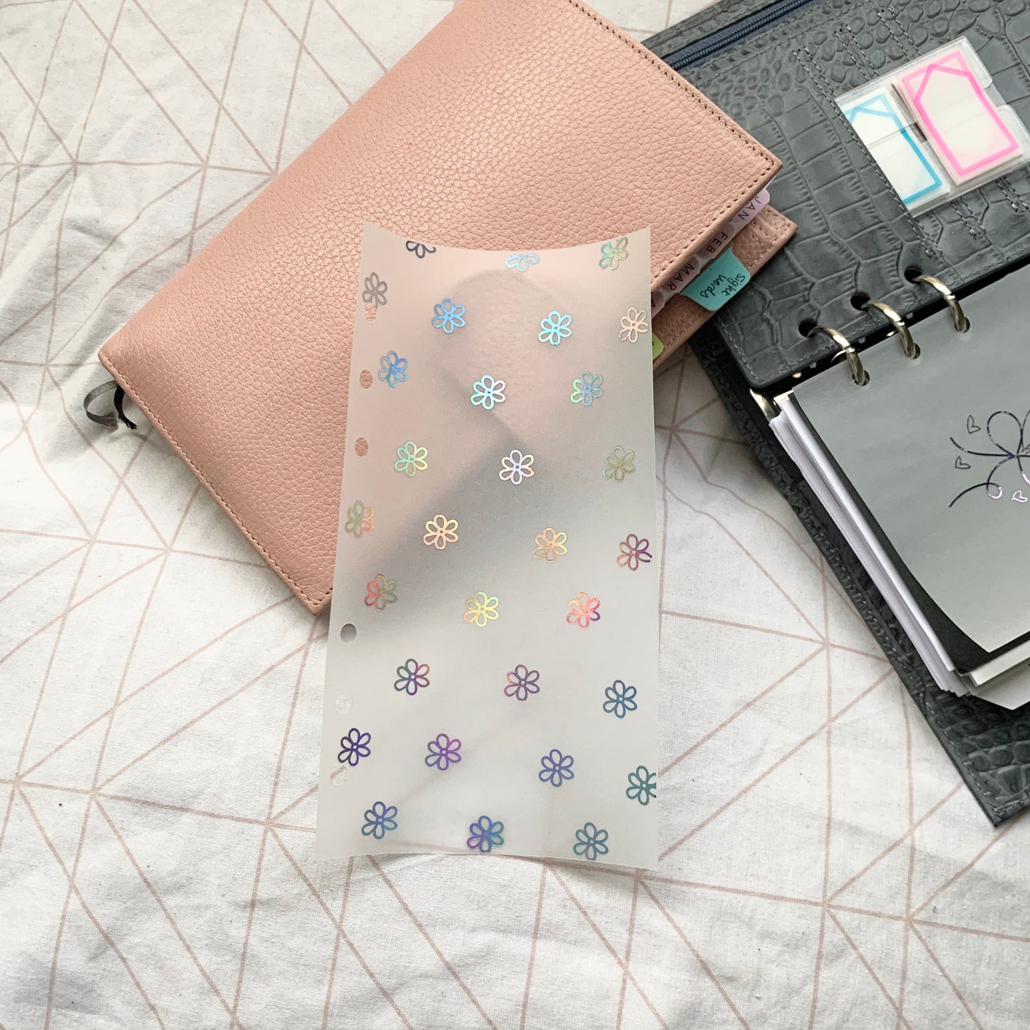 Printed Vellum Planner Dashboard- Daisy Flowers