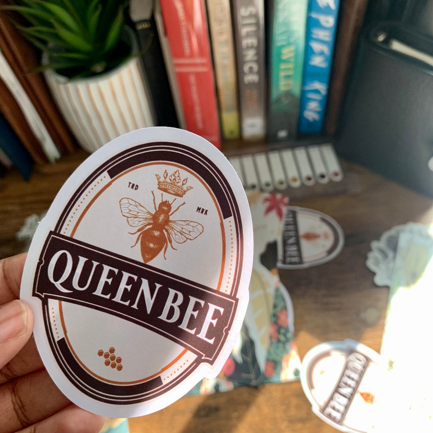 Large Queen Bee Sticker Flake - Floral Sun Collection