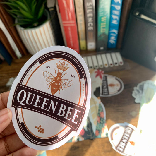 Large Queen Bee Sticker Flake - Floral Sun Collection