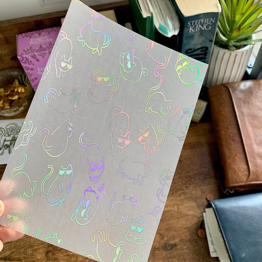 Foiled Cute Cats with Sunglasses Vellum X Acetate Planner Dashboard- Kat & the Gang III