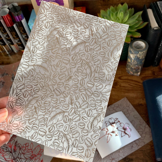 Coffee Beans - Vellum X Acetate Planner Dashboard - Rose Gold Foil