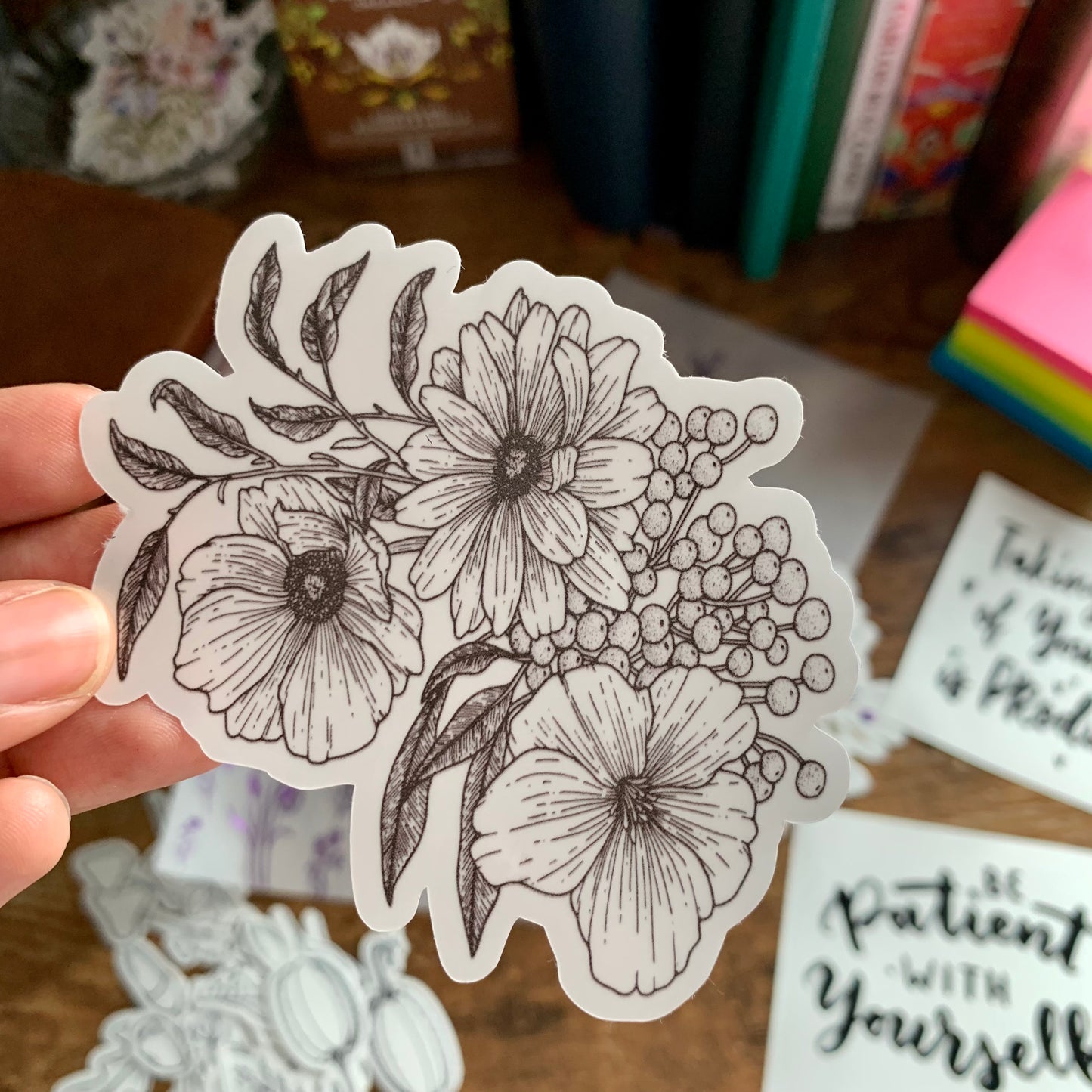 Vintage Floral Sticker Flake - Victoria