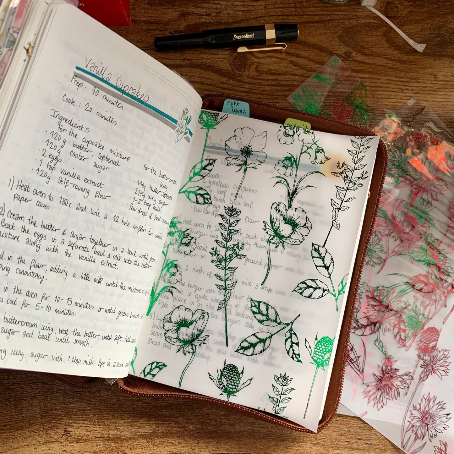 Printed Vellum X Acetate Planner Dashboard- Amelia Emerald