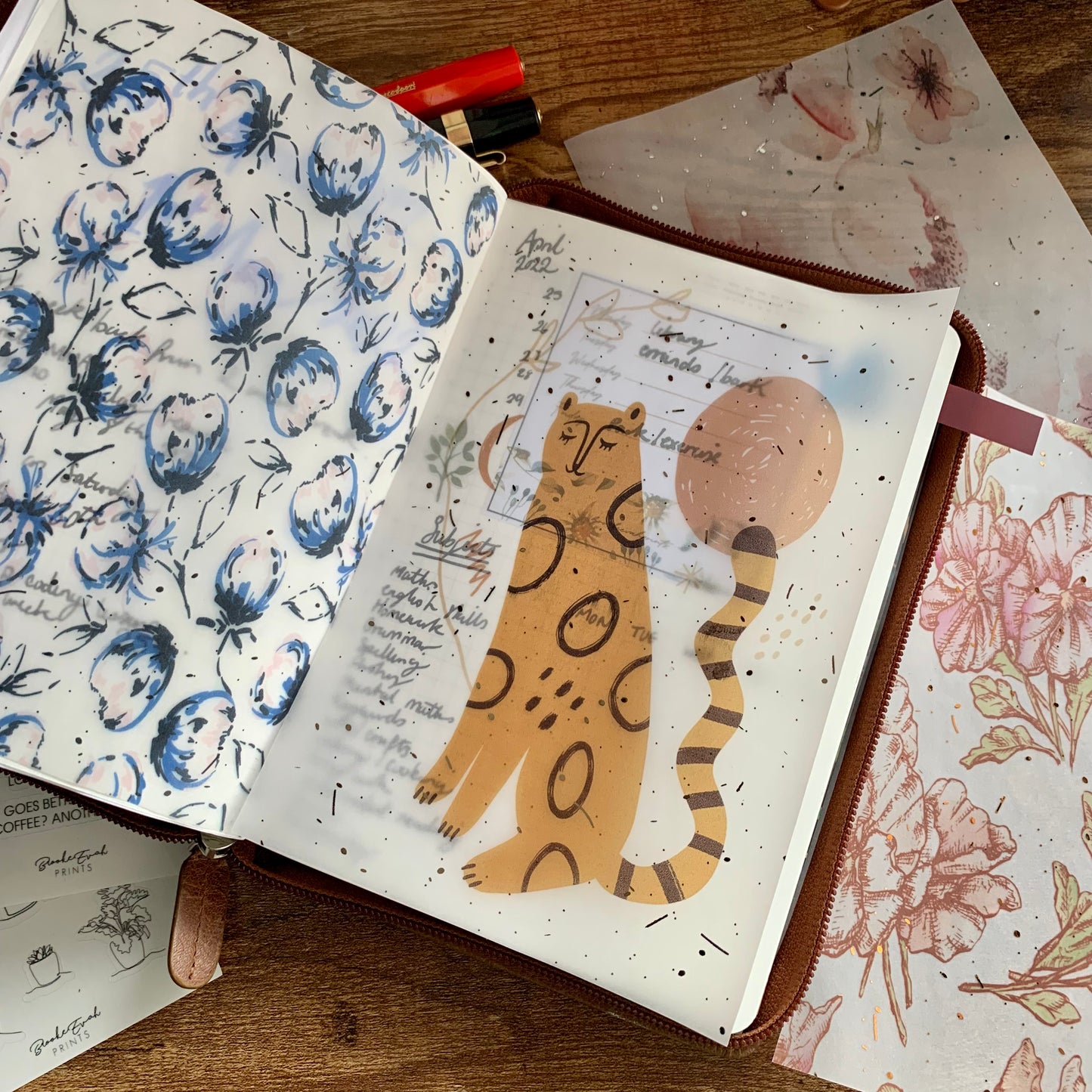 Modern Abstract Leopard - Vellum Planner Dashboard - Rose Gold Foil - Calm