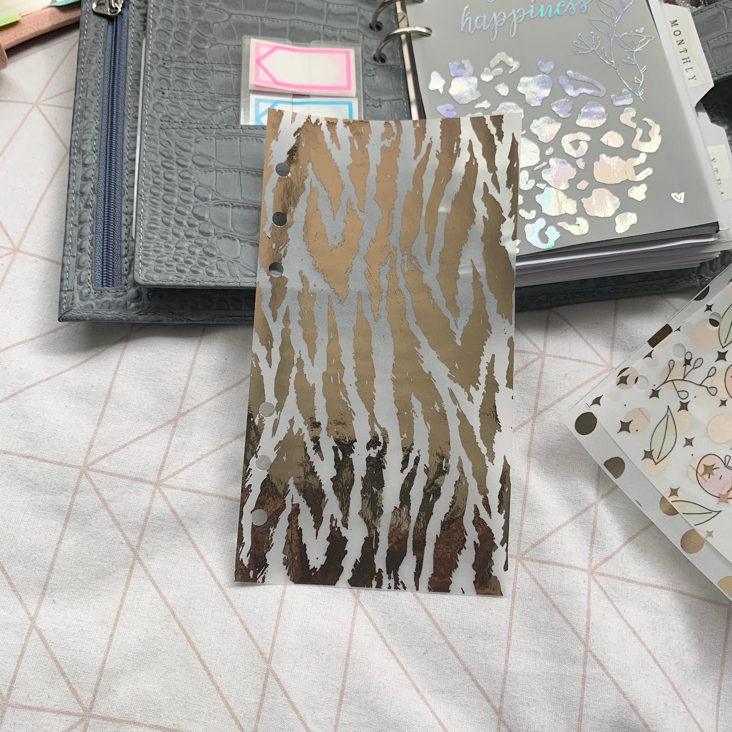 Printed Vellum Planner Dashboards - Tiger Stripes