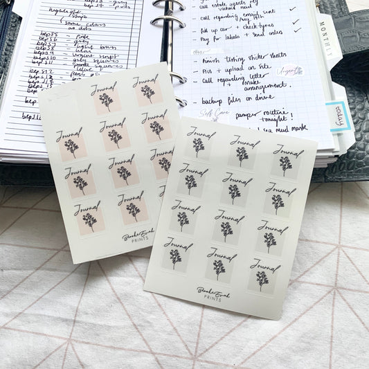 Transparent Self care X Journal Stickers