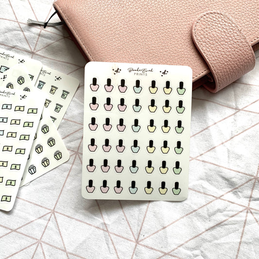 Transparent Nail Polish Doodle Stickers