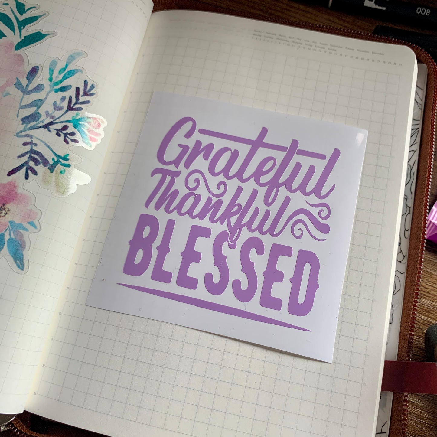 Grateful Thankful Blessed Vinyl - Summer Sun Collection