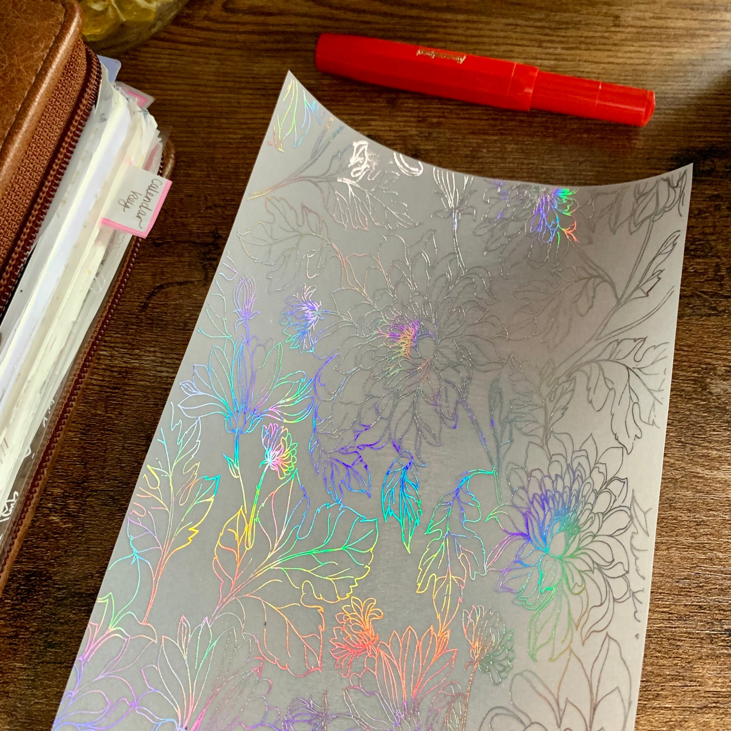 Holographic Floral Vellum X Acetate Planner Dashboard - Eliza - Winter Luxe Collection