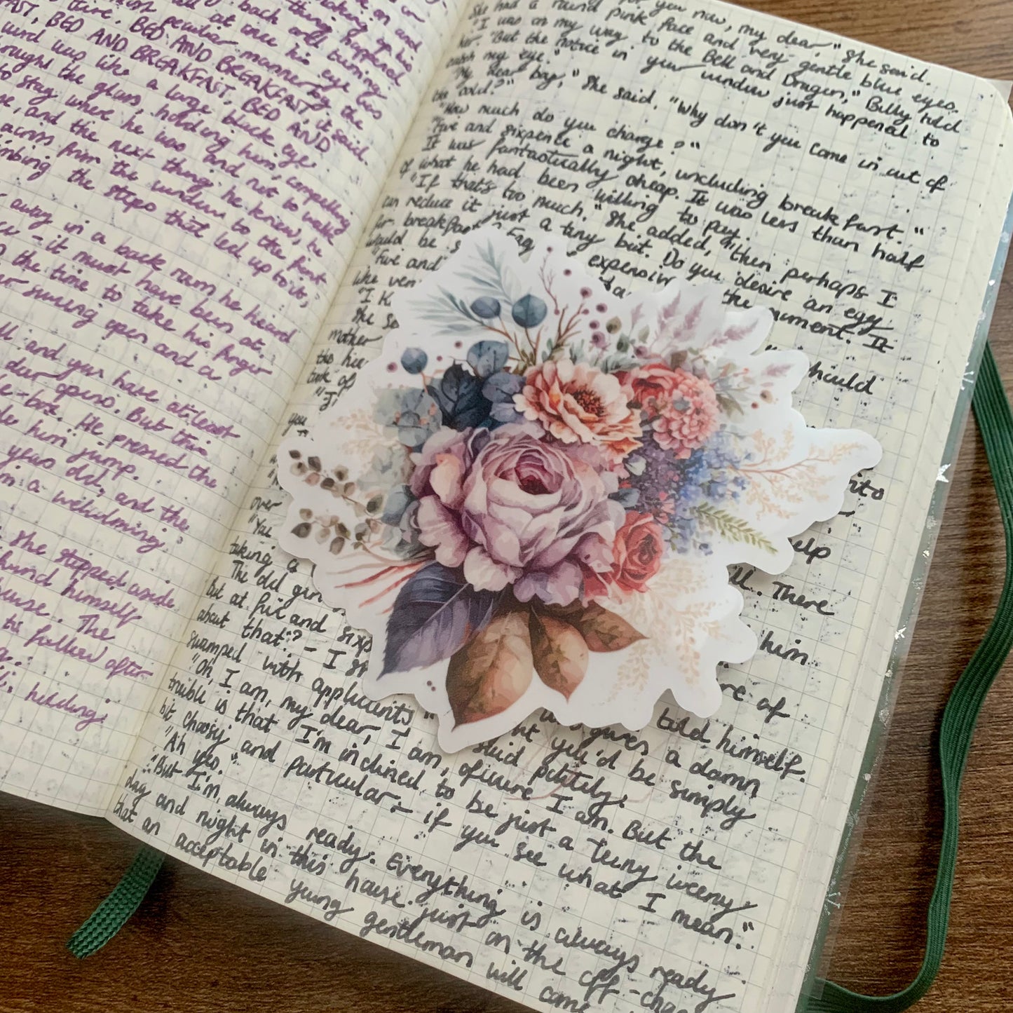 Water color Floral Bouquet - Clear Sticker Flake - Fiona