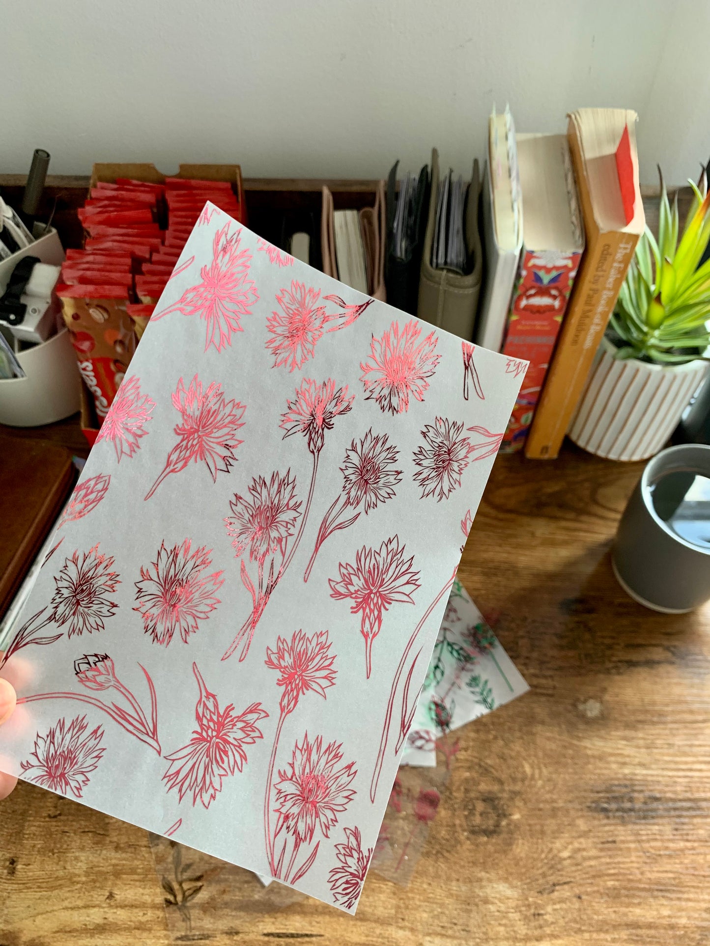 Mayflower Foiled Vellum X Acetate Planner Dashboard- Mayflower Pink Melon