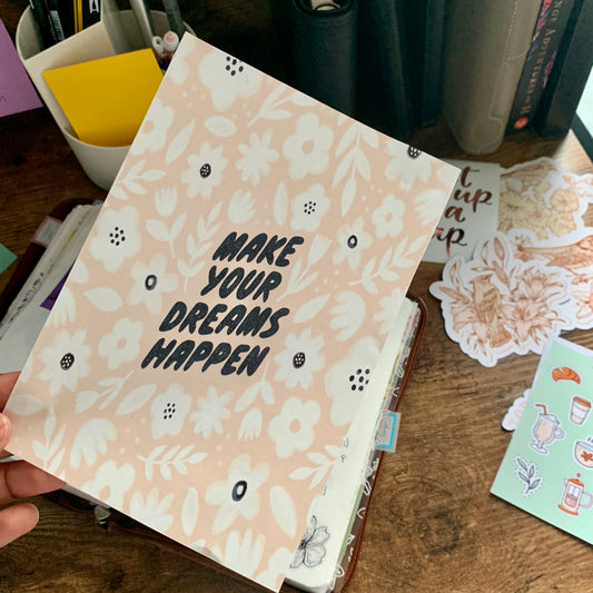 Printed Tomoe River Paper Planner Dashboards- Make your dreams happen