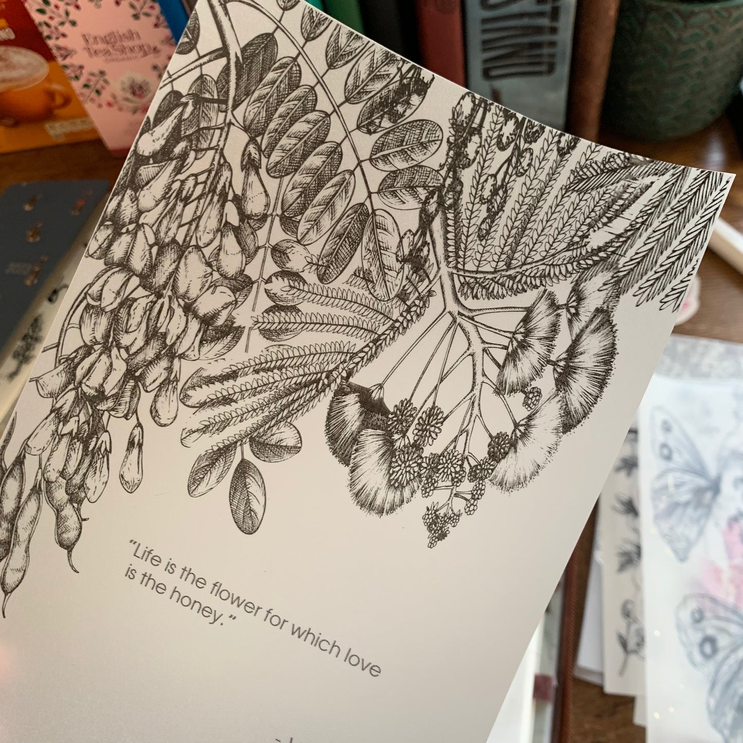 Gorgeous Hand drawn Plants with Black Foil Vellum Planner Dashboard - Life is the Flower 🌹