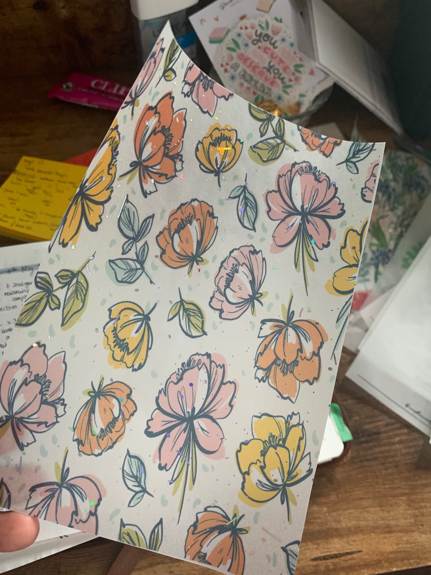 Holgraphic Foiled Floral Vellum Planner Dashboard- June Blooms V1