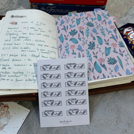 Monthly Stickers - Washi Strips Set I