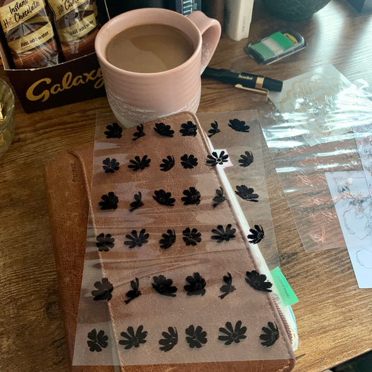 Black Flowers Acetate Planner Dashboard - Petite
