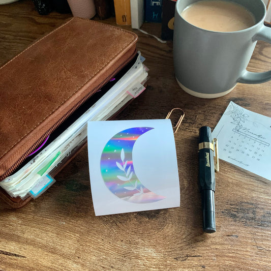 Moon with Floral design Vinyl 🌙