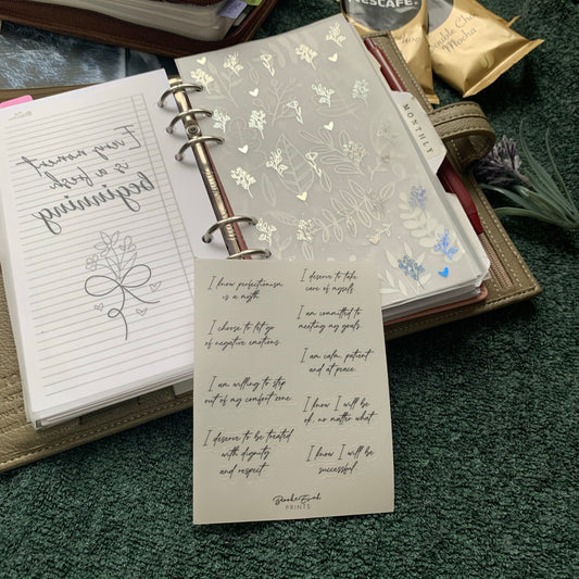 Transparent Affirmation Stickers