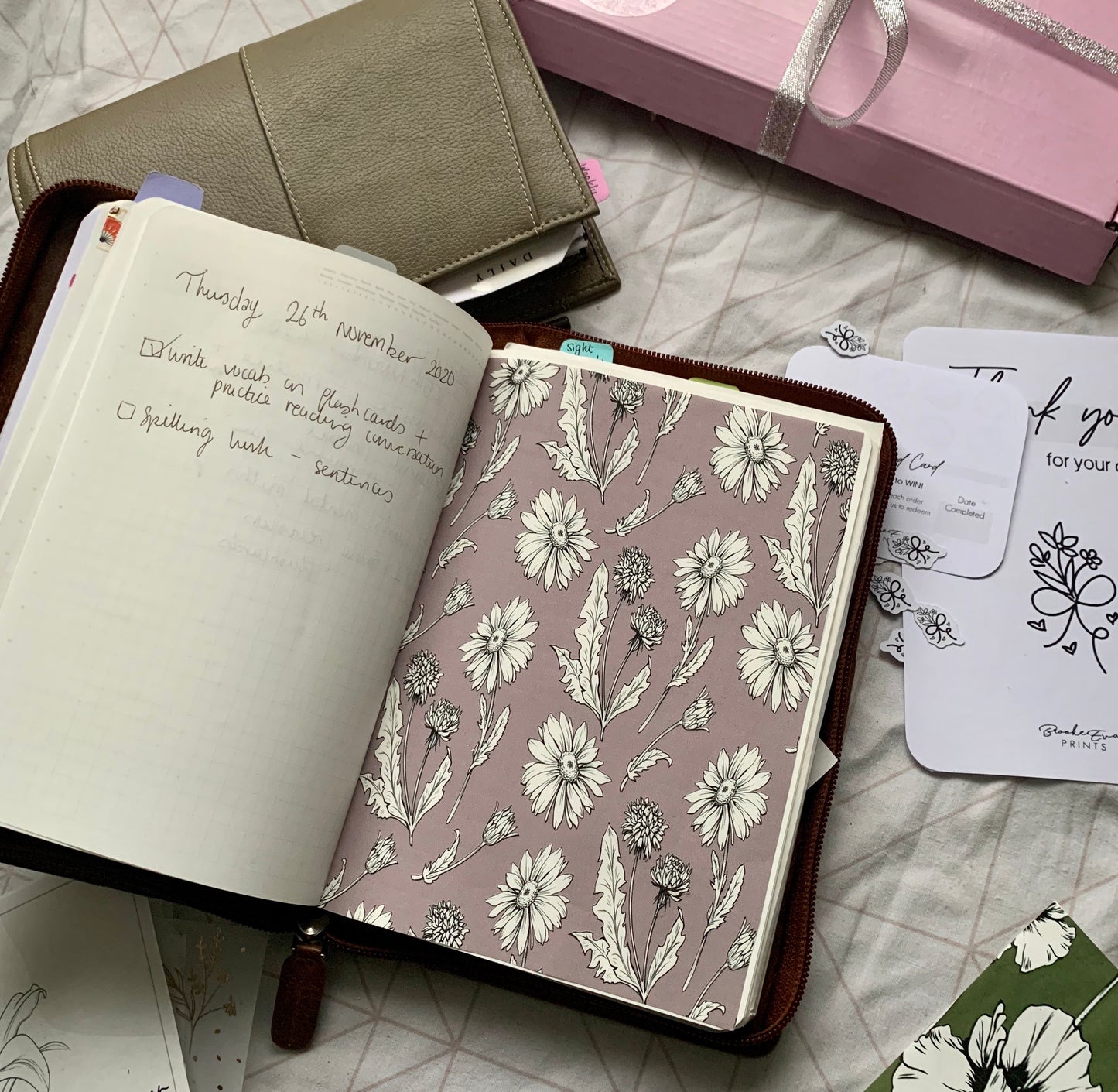 Printed Tomoe River Paper Planner Dashboards- Set of 3