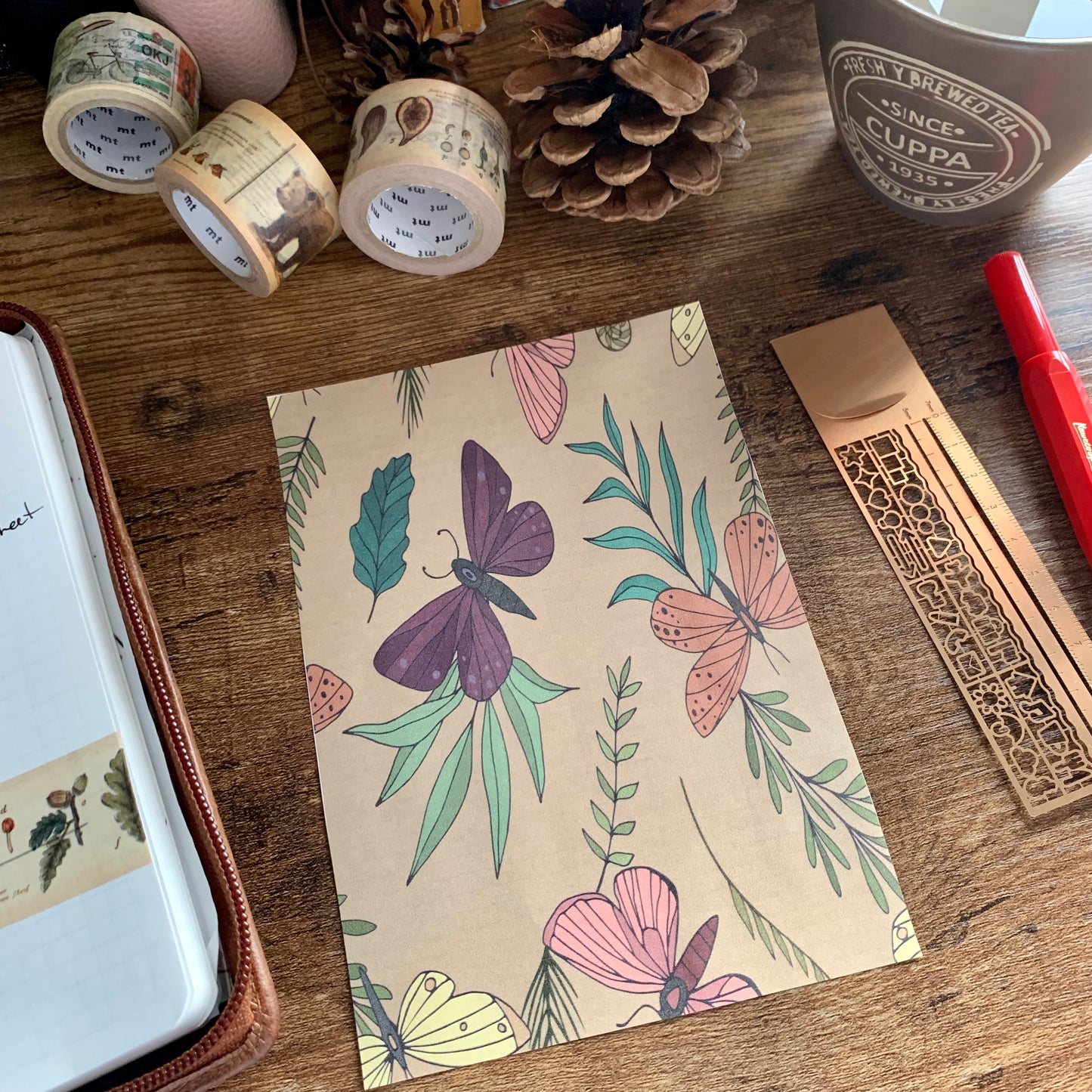 Printed Tomoe River Paper Planner Dashboards- Woodland