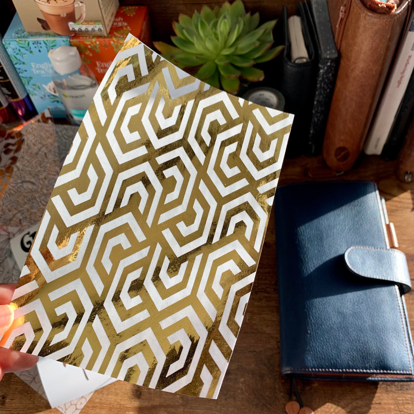 Hypnotic Abstact lines - Vellum X Acetate Planner Dashboard - Gold Foil