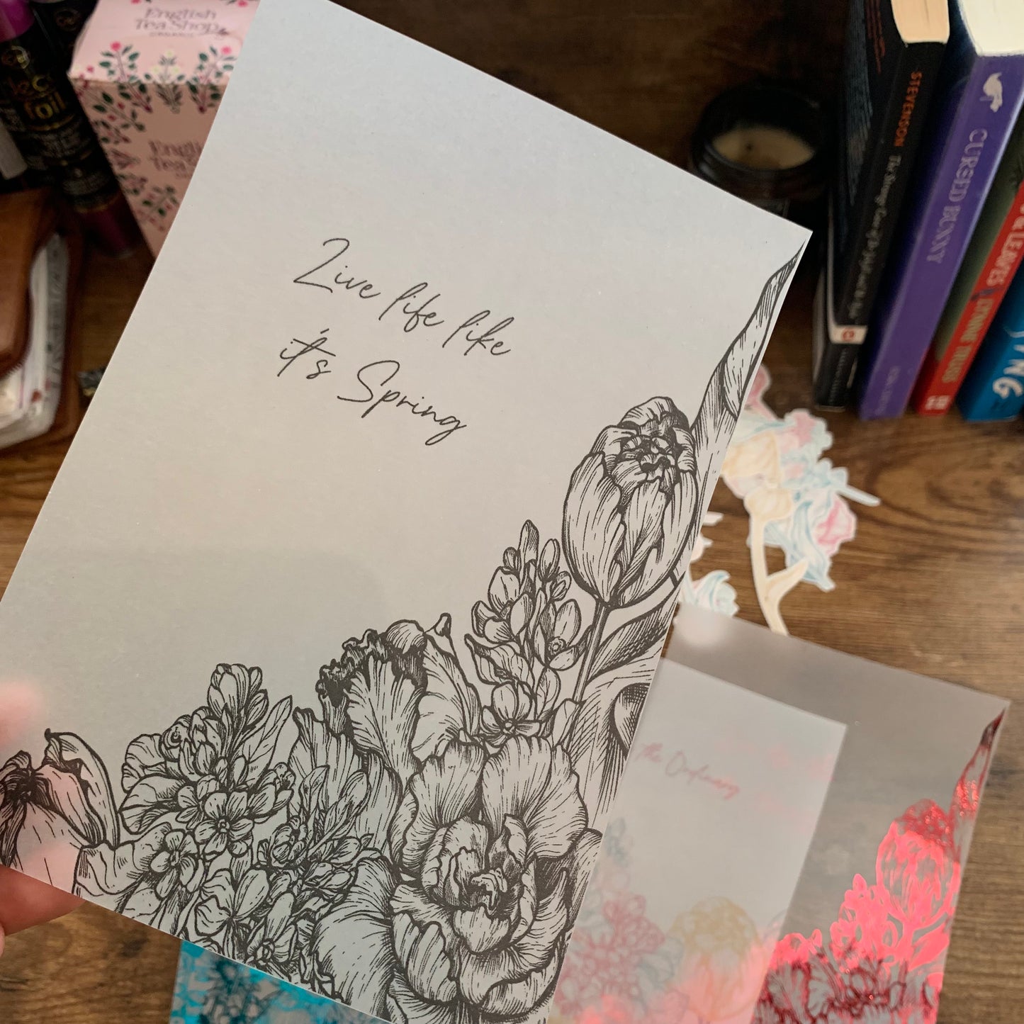 Live life like it’s Spring - Hand Made Foiled Vellum Planner Dashboard