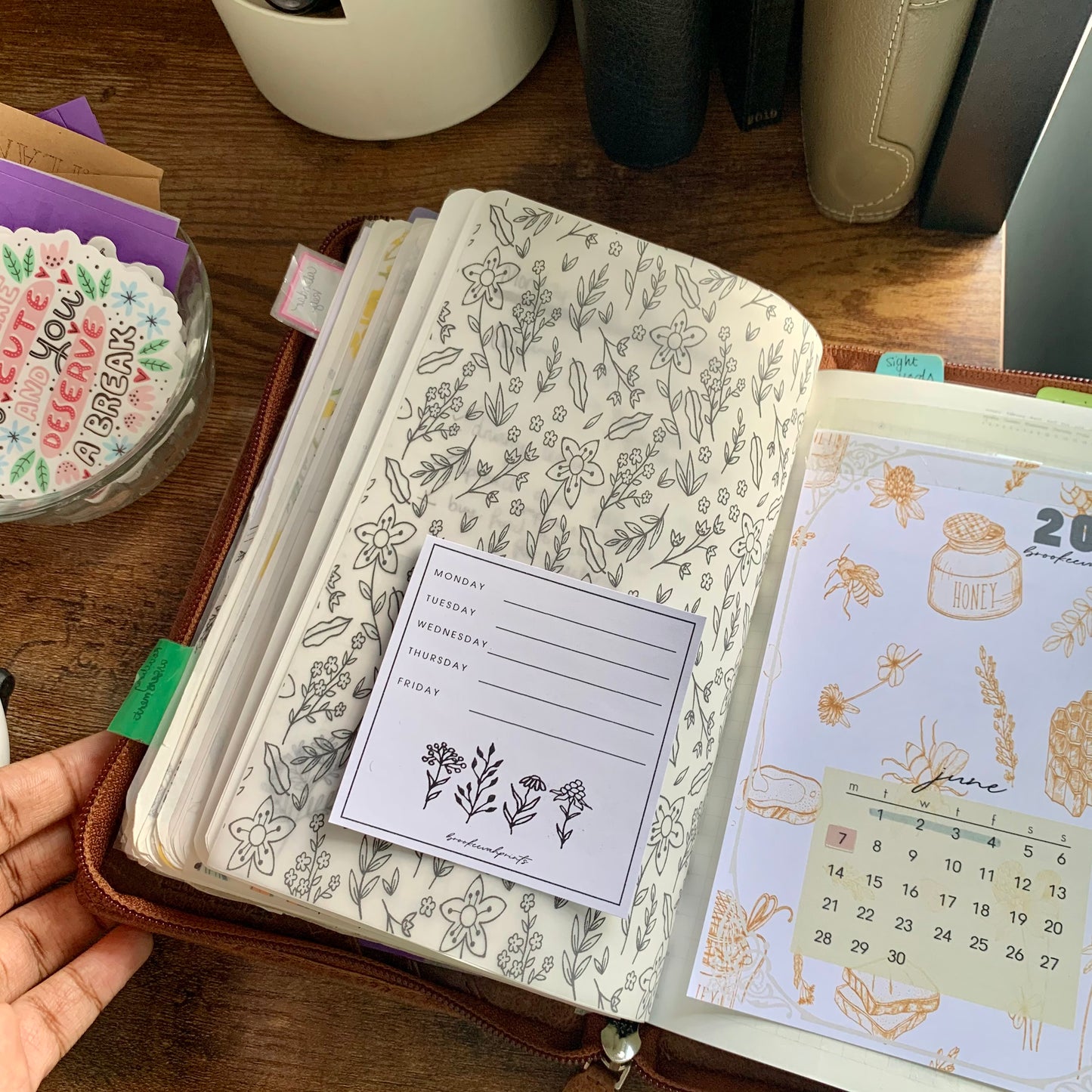 Printable Sticky Notes - Minimal Flora Weekly Plan