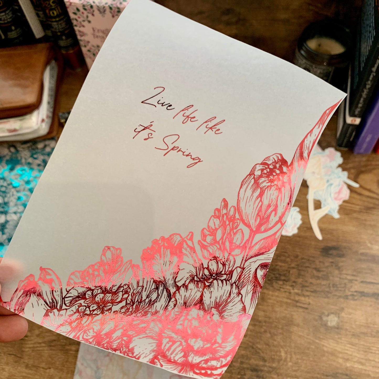 Live life like it’s Spring - Hand Made Foiled Vellum Planner Dashboard