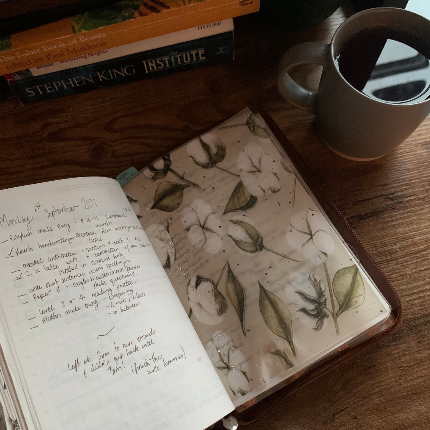 Silver Foiled Cotton Flowers Vellum Planner Dashboard- Floral Bliss Collection