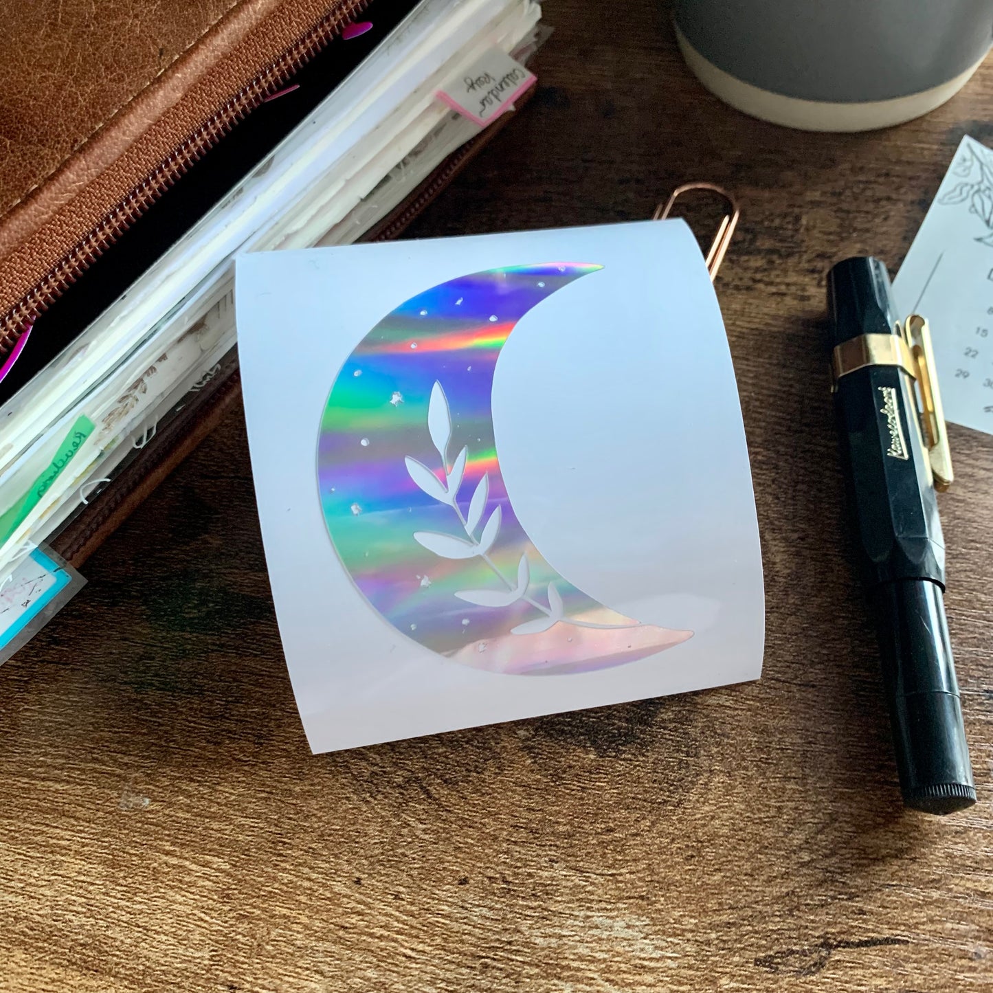 Moon with Floral design Vinyl 🌙