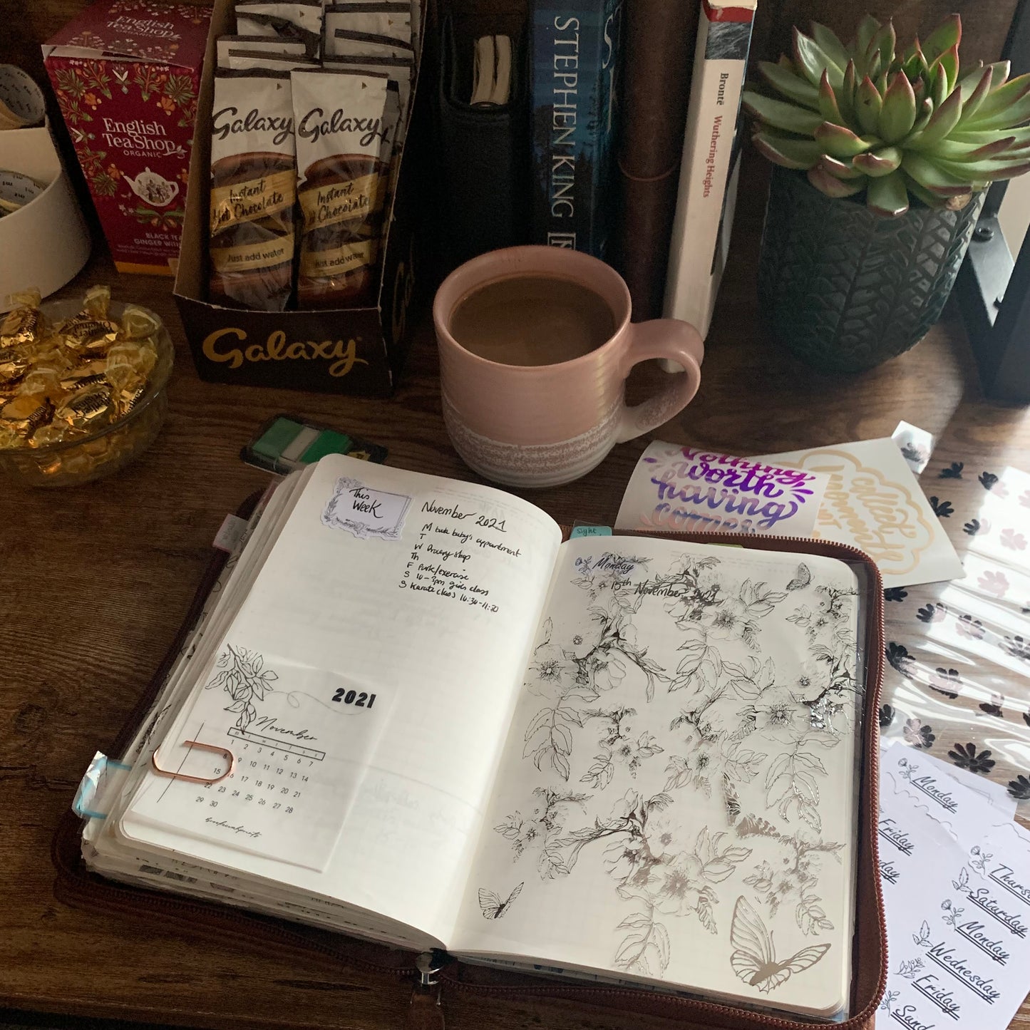 Silver Botanical Acetate Planner Dashboard - Blooming Branch