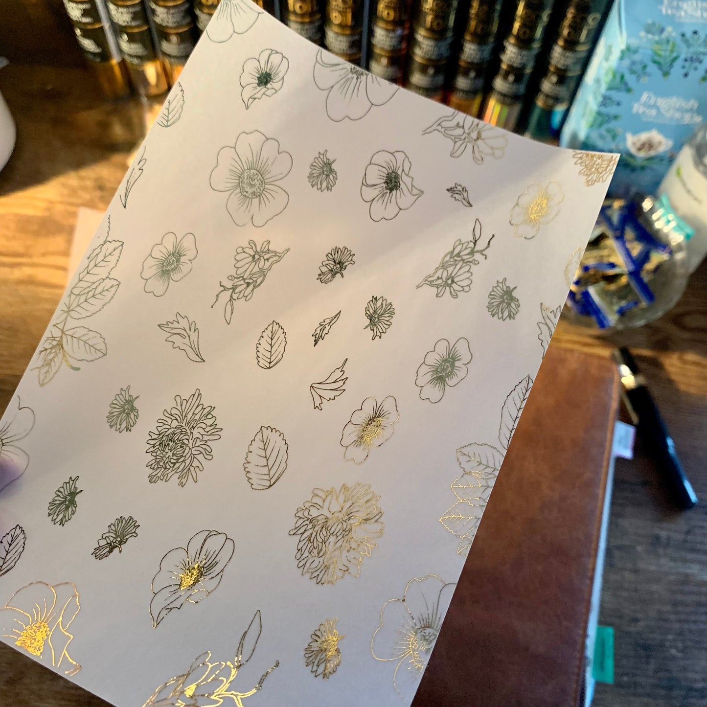 Gold Foiled Floral Vellum X Acetate Planner Dashboard - Golden Snow Collection - London Florals
