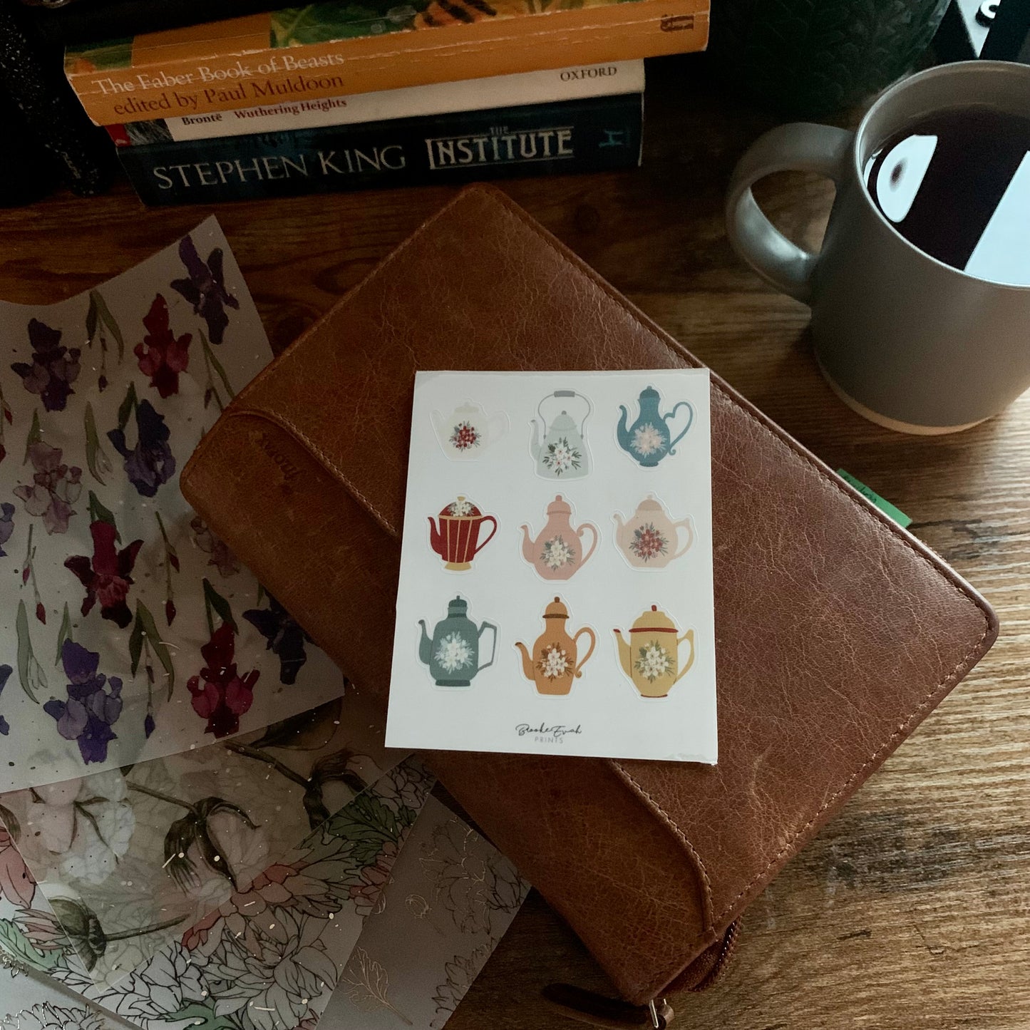 Clear Teapot Stickers  - Floral Bliss Collection