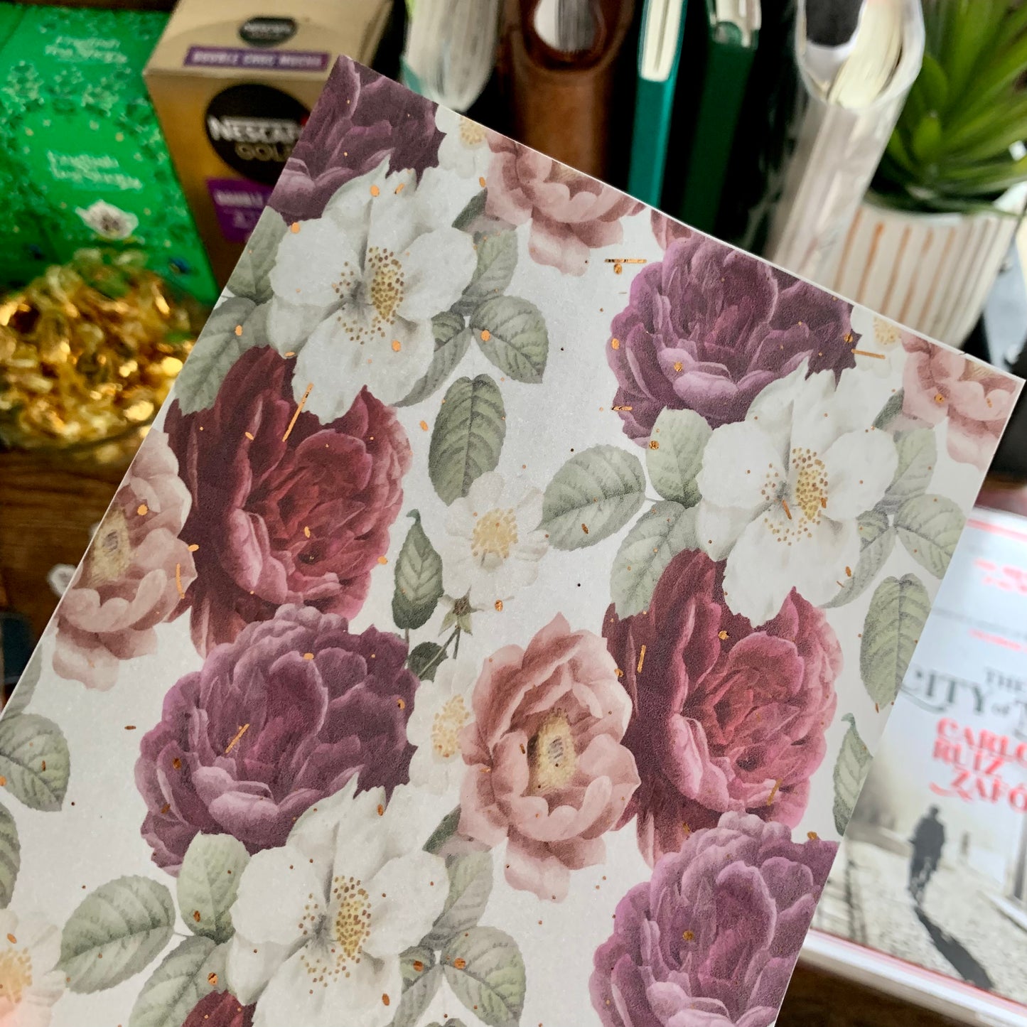 Deep Purple & White Florals Hand Drawn- Vellum Planner Dashboard - Celine