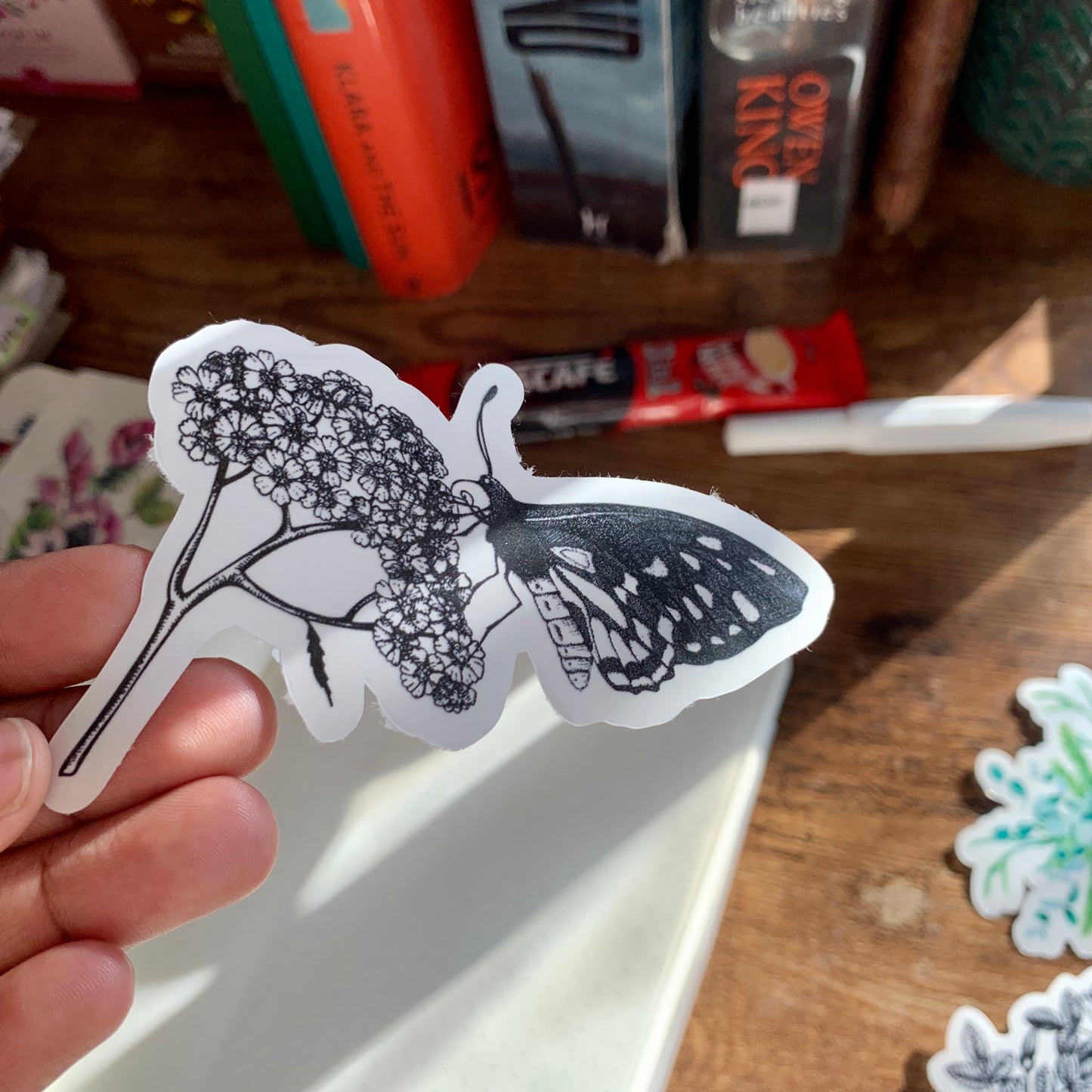 Yarrow Plant & Butterfly Sticker Flake - Yarrow✨