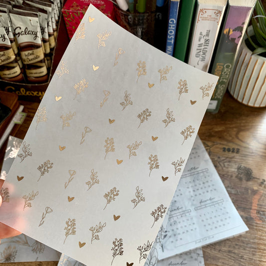 Rose Gold Botanical Floral with Hearts Vellum X Acetate Planner Dashboard - Botanical Floral