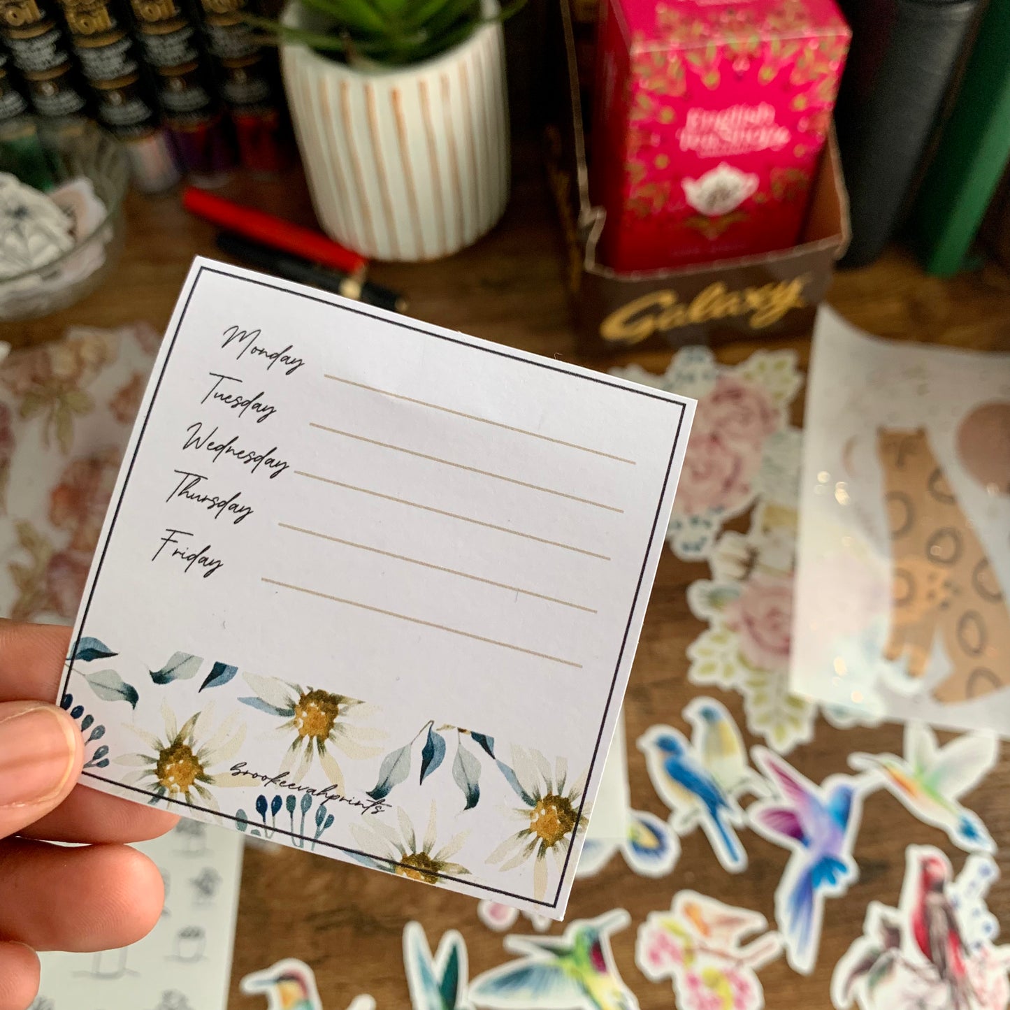 Printable Sticky Notes - Daisy Spring Weekly Plan
