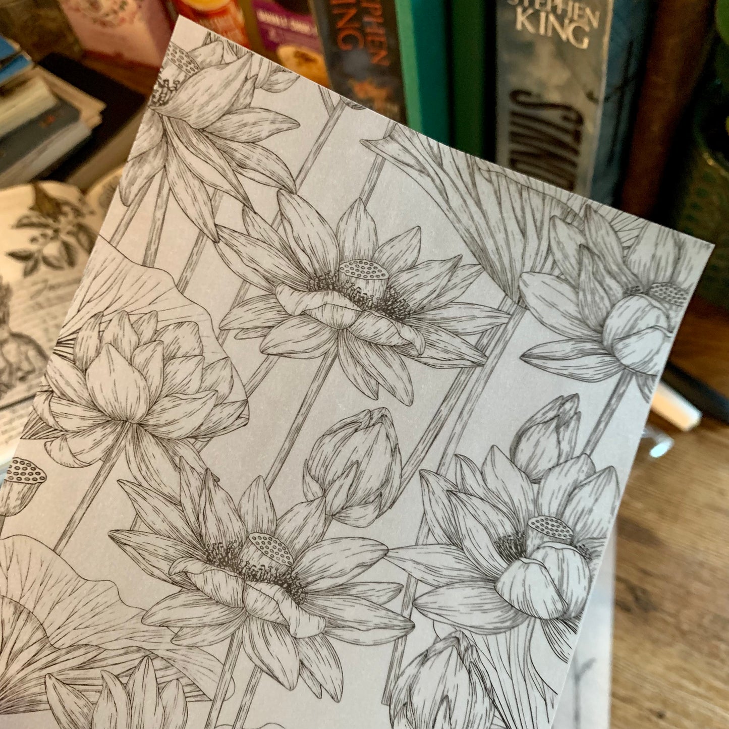 Black Foiled Lotus Flowers Vellum Planner Dashboard - Lola