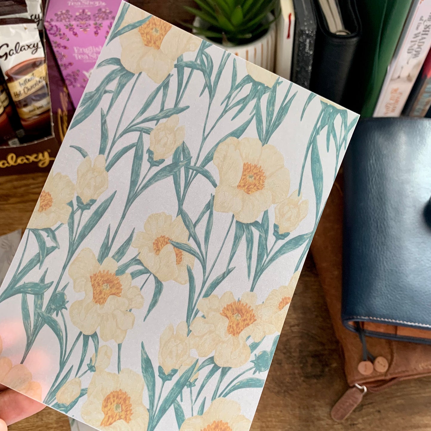 Soft White & Green Florals - Vellum Planner Dashboard - Organic