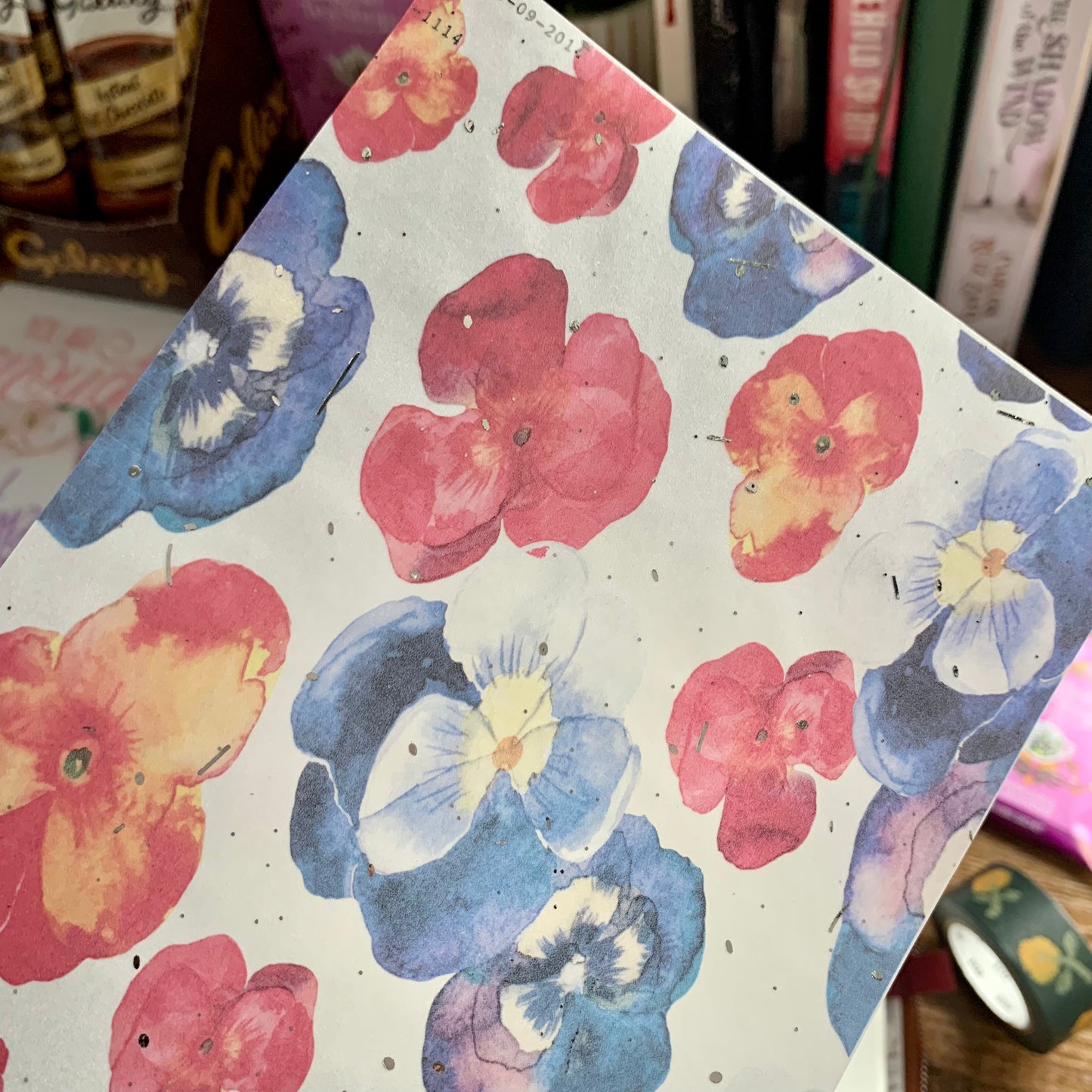 Red & Yellow Watercolour Florals with Silver Foil - Vellum Planner Dashboard - Summer Sun