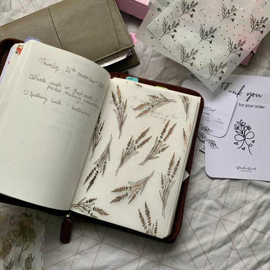 Printed Vellum Planner Dashboard - Rosegold Floral 2