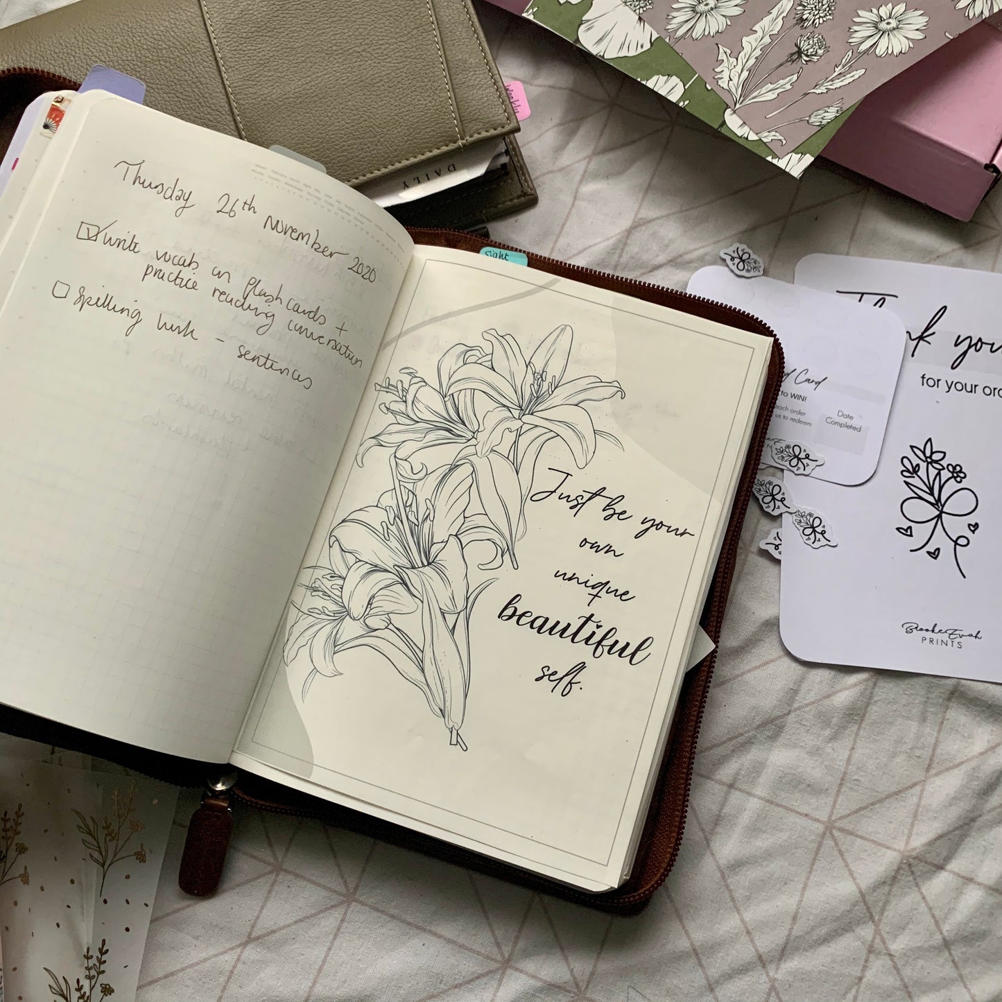 Printed Tomoe River Paper Planner Dashboards- Set of 3