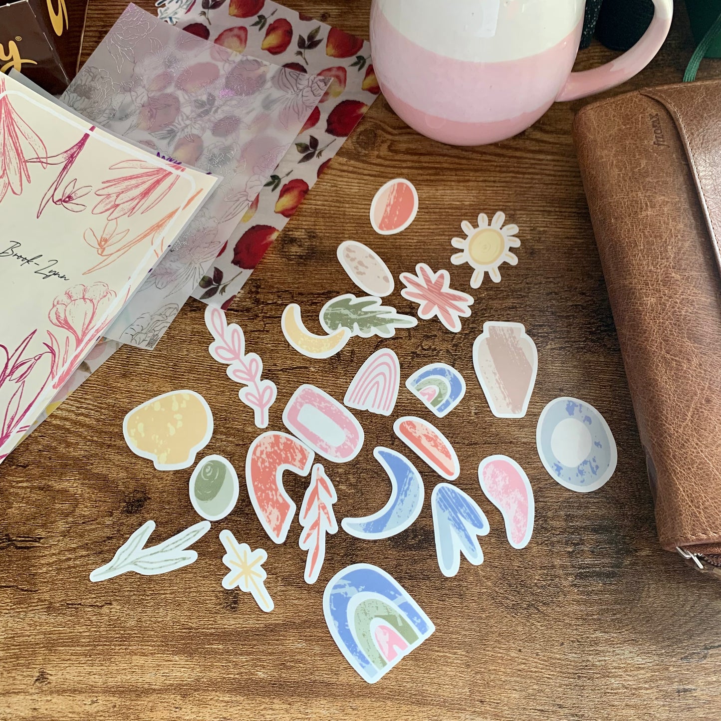 Abstract Shapes & Rainbows Sticker Flakes V2- Pack of 23