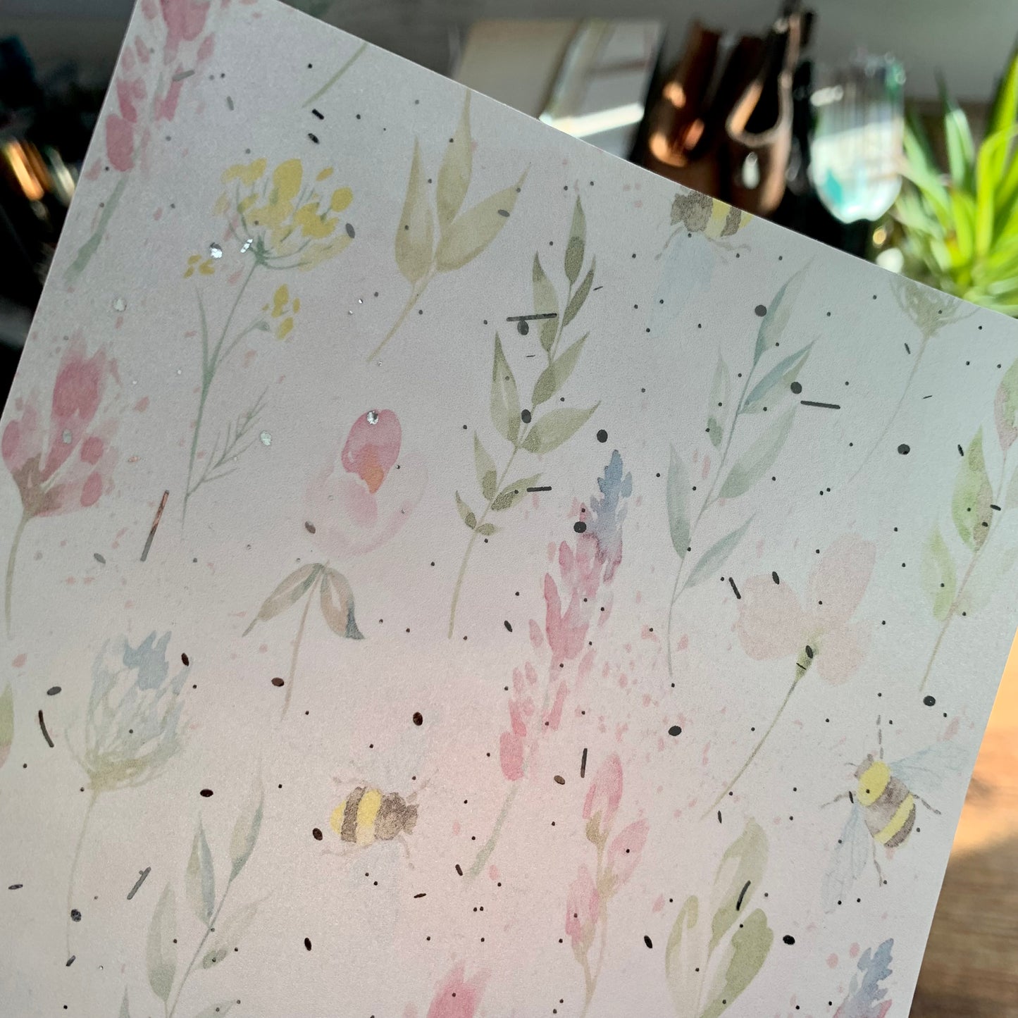 Silver Foiled Watercolour Bees & Flowers Planner Dashboard - Buzzing Bees