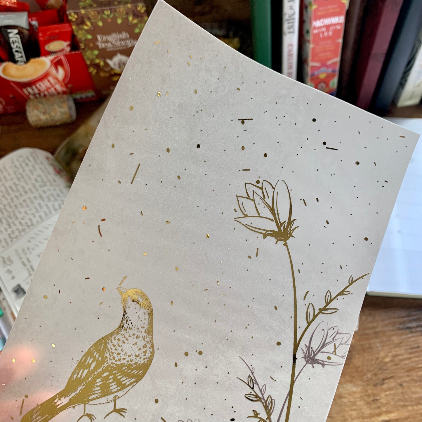 Gold Foiled Bird & Hand Drawn Florals Vellum Planner Dashboard- Memories