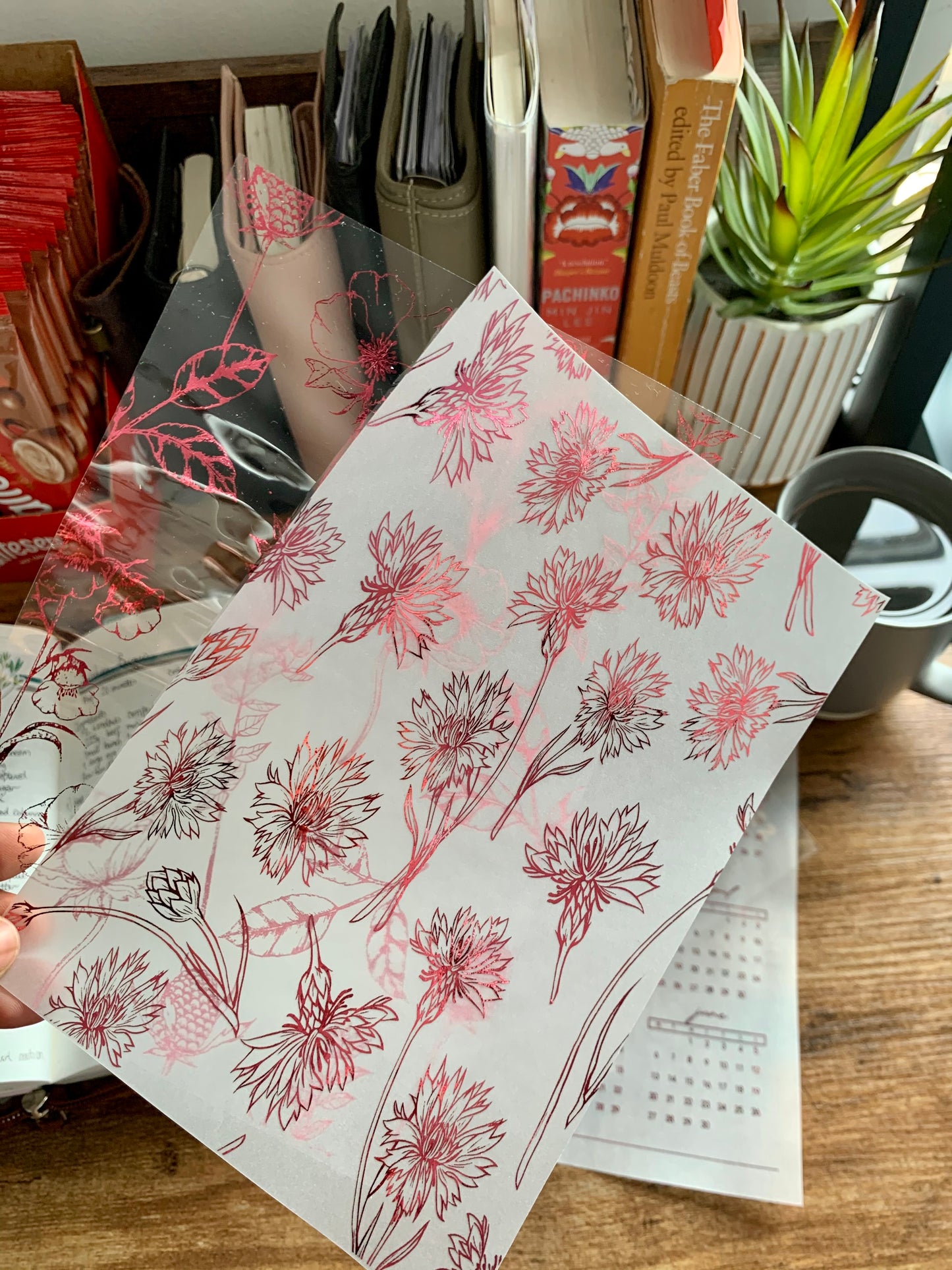 Mayflower Foiled Vellum X Acetate Planner Dashboard- Mayflower Pink Melon