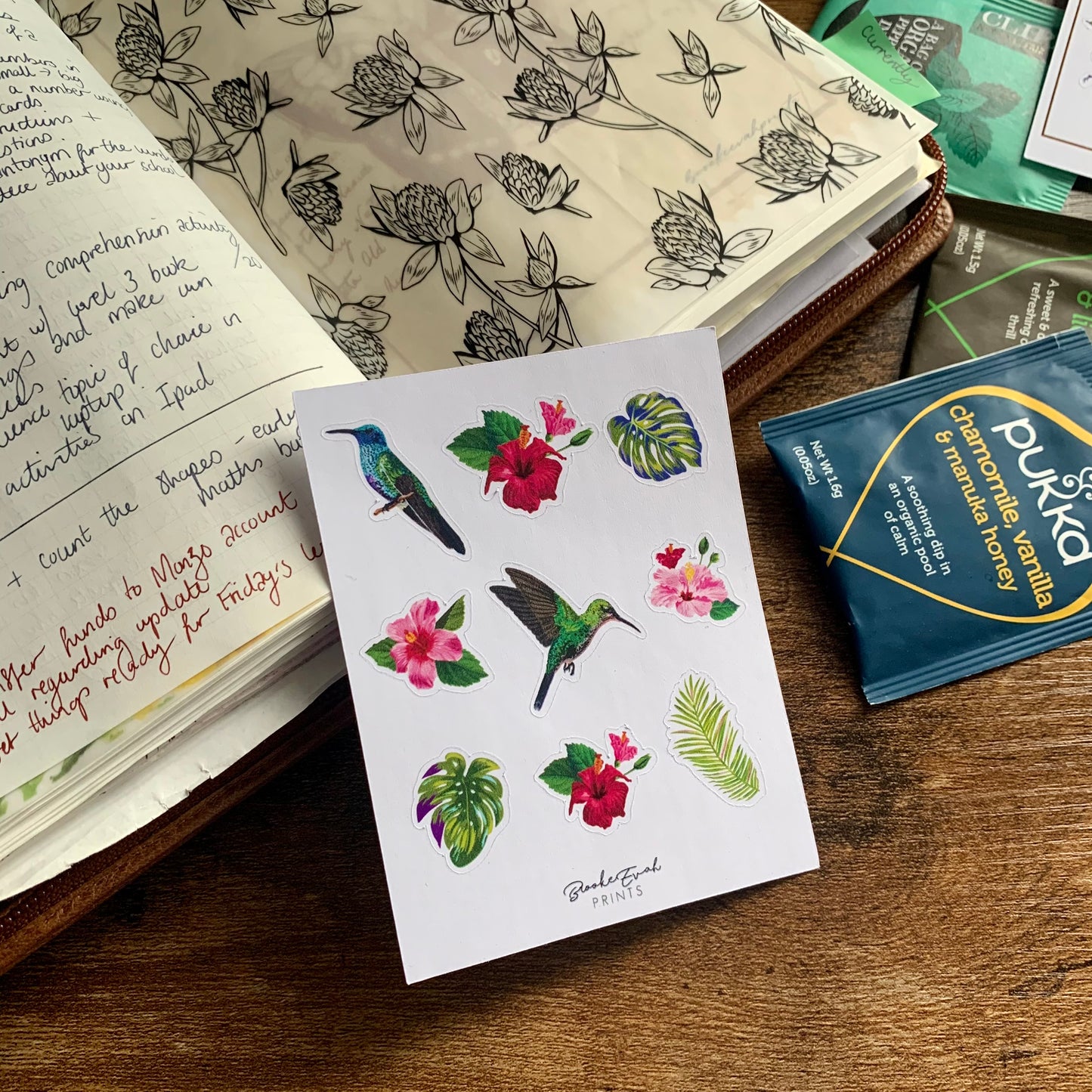 Vintage Humming Bird Collection Stickers